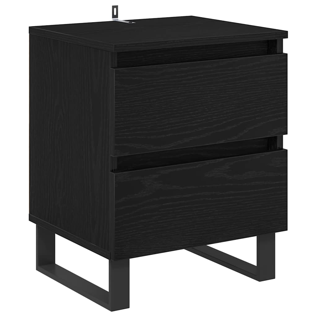 Bedside Cabinet Black oak 40 x 35 x 50 cm Engineered wood